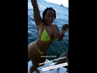 kiara mia bikini suit on boat (part - ll) big tits big ass mature